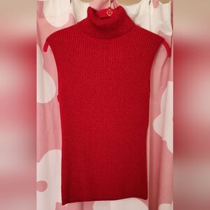 Cable & Gauge Red Turtleneck Sweater